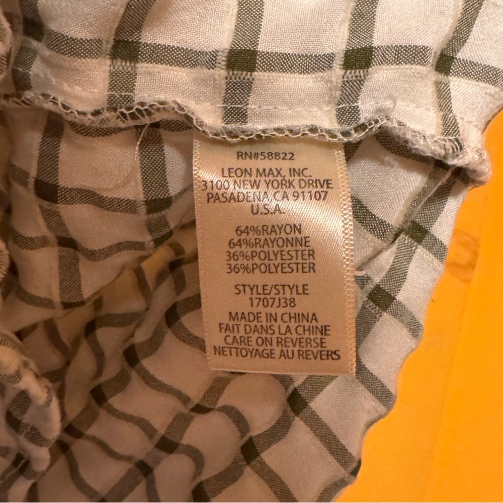 Max Studio Checkered Button Down Shirt M - image 7